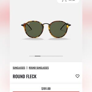 RAY-BAN ROUND FLECK SUNGLASSES WITH CASE